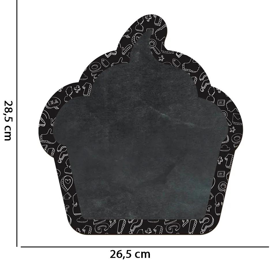 Quadro Lousa Decorativo "Cupcake" 28,5 x 26,5 cm - D'Rossi