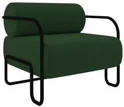 Poltrona Decorativa para Sala Industrial Kira K04 Veludo Verde Musgo -