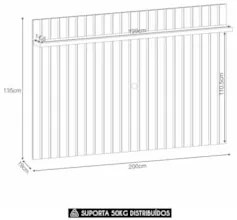 Painel TV 70 Pol 200cm Suspenso Ripado Link Castanho - HB Móveis