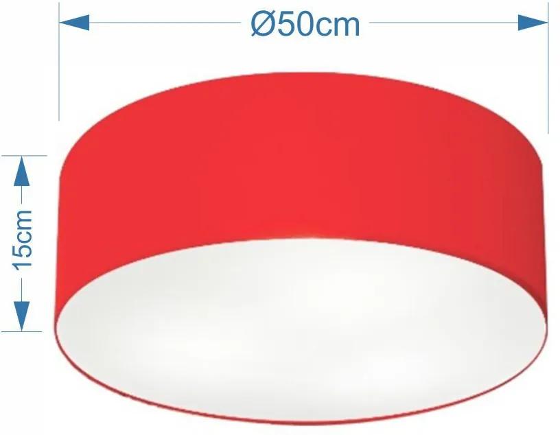 Plafon de Sobrepor Cilíndrico SP-3014 Cúpula Cor Vermelho