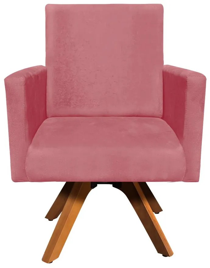 POLTRONA GIRATORIA NINA SUEDE BASE MADEI - Rose