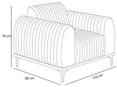 Kit 2 Poltronas Decorativas Base Gold Molino D06 PU C-12 Branco - Mpoz