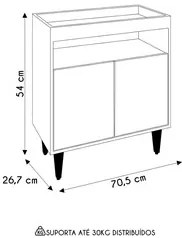 Balcão Aparador Buffet Cantinho do Café 71cm Lice M24 Grafite - Mpozen