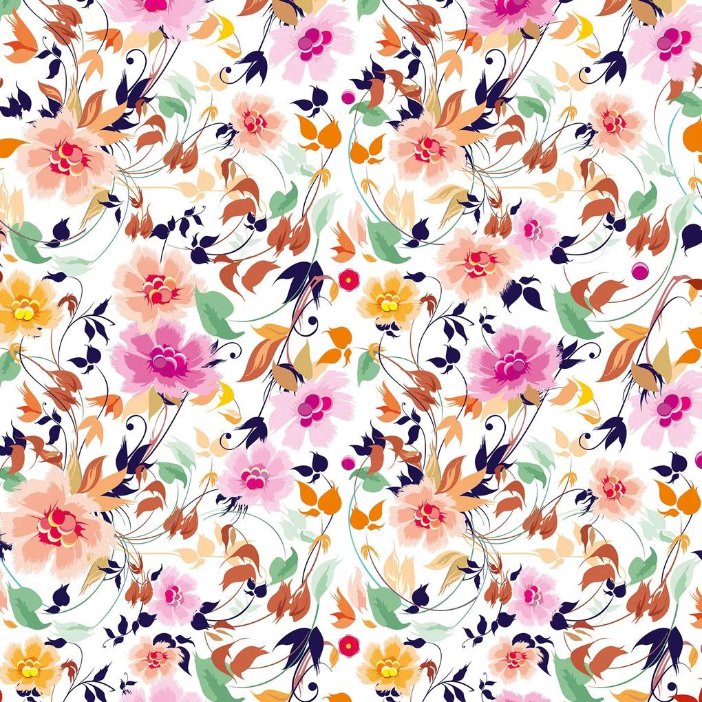 Papel de parede adesivo floral multicolor