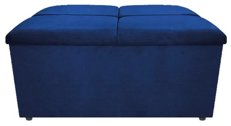 Calçadeira Munique 100 cm Solteiro Suede Azul Marinho - ADJ Decor