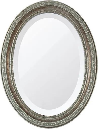 Espelho Oval Bisotê Prata Envelhecido Pequeno