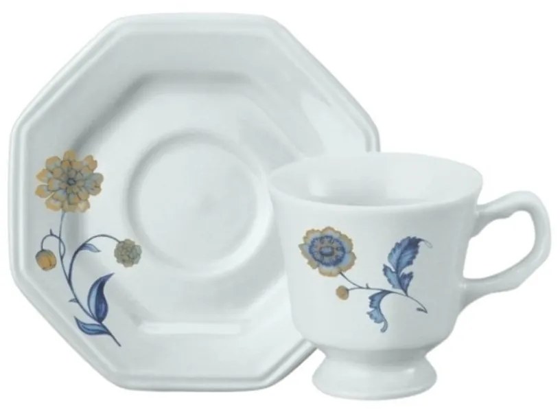 Xícara Café Com Pires 60 Ml Porcelana Real By Schmidt - Dec. Âmbar