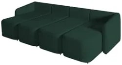 Sofá Cama Casal para Sala 356cm Polska Z08 Veludo Verde - Mpozenato