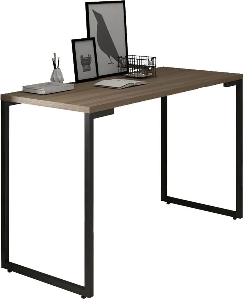 Mesa Para Computador Escrivaninha 120cm Estilo Industrial New Port F02 Castanho - Mpozenato