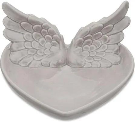 Prato Decorativo Cerâmica Cinza Wings 14cm 8680 Mart