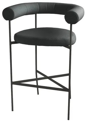 Banqueta Curva Chumbo Aço Preto 100cm - 73871 Sun House