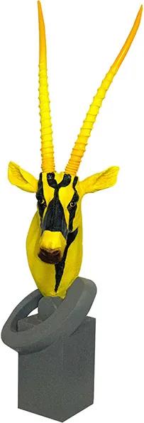 Escultura Cabeça Antílope Yellow e Black