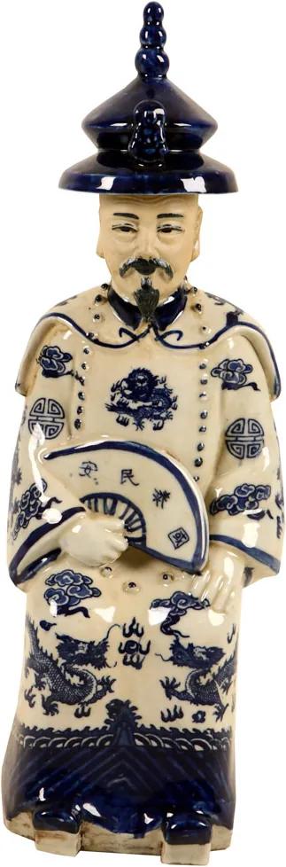 Escultura Decorativa Imperador de Porcelana Yunnan
