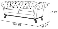 Sofá 180cm 3 Lugares Base Madeira Império C-260 Veludo Mostarda - Domi