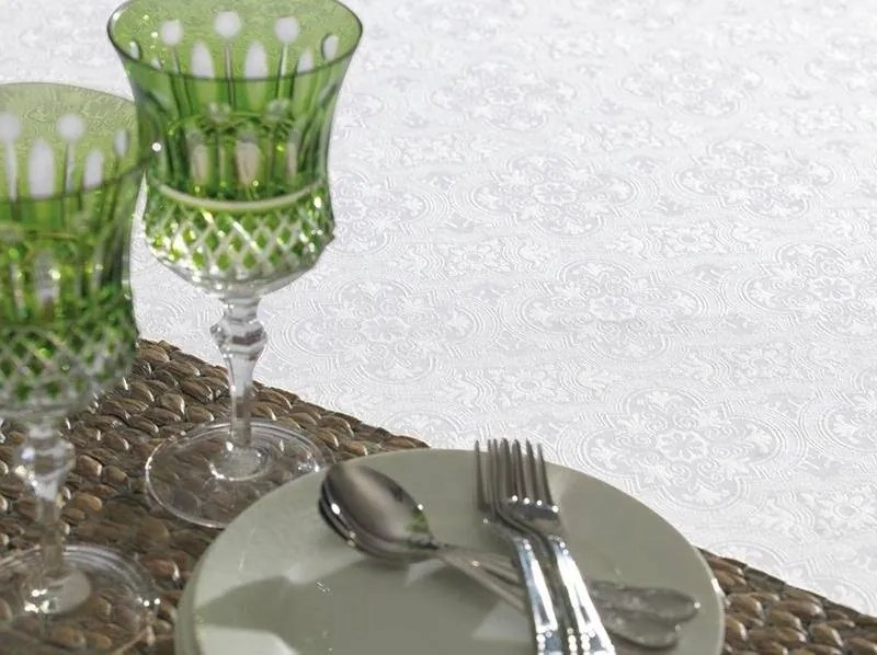 Toalha de mesa Karsten Sempre Limpa Faenza - Branco  - Tamanho: Redonda 06 Lugares - 178 X 0 cm - Karsten