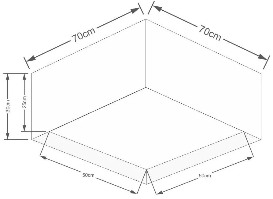 Plafon Quadrado Duplo Vivare Md-3040 Cúpula em Tecido 30x70x70cm - Bivolt