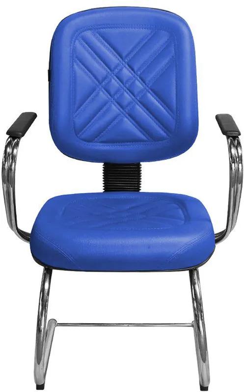 Cadeira para Escritório PD-04SCBC Couro Azul - Pethiflex