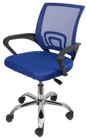 Cadeira Office Osorno Tela Mesh Azul e Preto Brase Cromada - 66620 Sun House