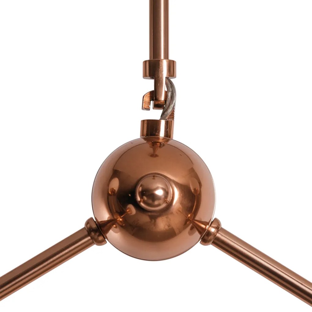 Pendente Cacau Ø68X57X83Cm 6Xg9 / Metal E Globo Ø12Cm | Usina 16738/6 (AV-M - Avelã Metálico, CLEAR)