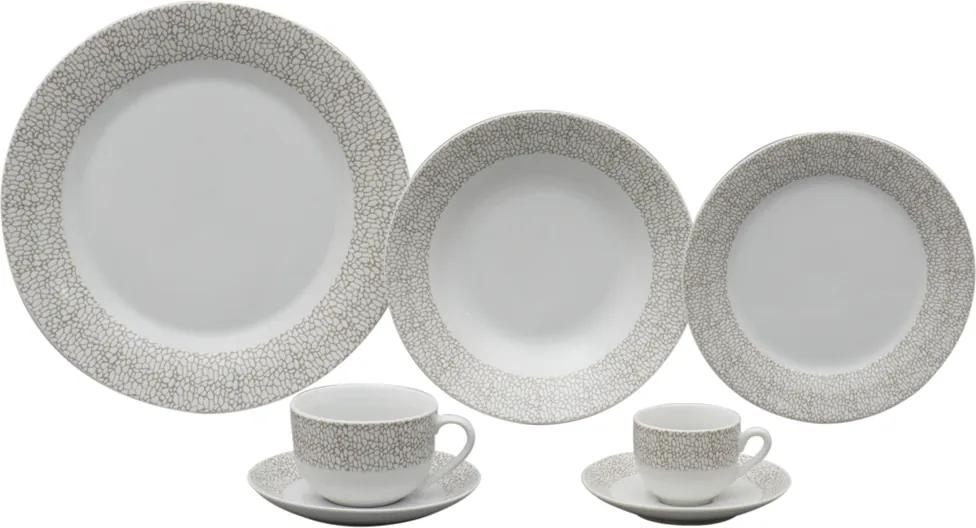 Aparelho de Jantar de Porcelana Super White Saragoça Wolff – 42 Peças