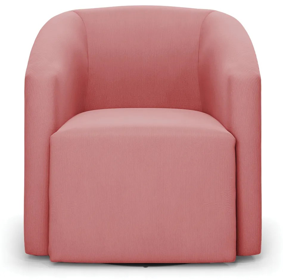 Poltrona Decorativa Base Giratória Kit 2 Stella Max Suede Rosê D03 - D'Rossi