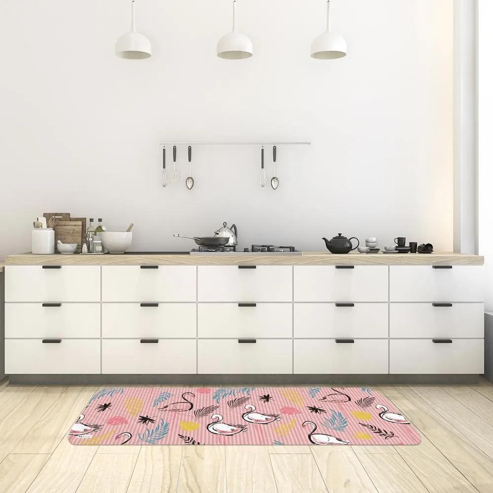 Tapete de Cozinha Mdecore Flamingo Rosa40x120cm
