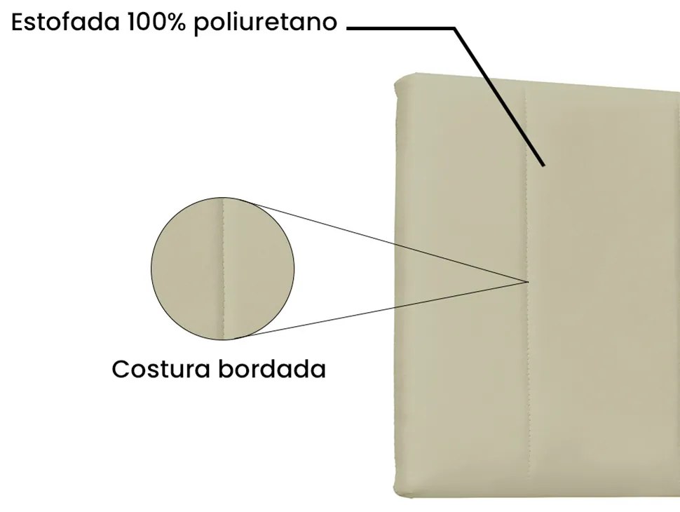 Cabeceira Painel Arizona Para Cama Box Casal 140 cm Corino - D'Rossi - Bege