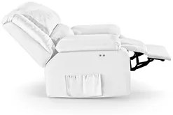 Poltrona do Papai Reclinável Pietra Power Touch USB FH9 PU Branco - Mp