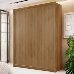 Guarda Roupa Solteiro 188cm 2 Portas Flex Dubai Nature/Fendi - Vila Ri