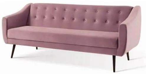 Sofa Cama Mister Veludo Rosa Base Preta 210cm - 61324 Sun House