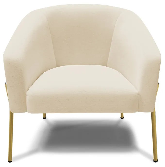 Poltrona Decorativa Pé de Ferro Dourado Stella Linho D03 - D'Rossi - A19 Bege