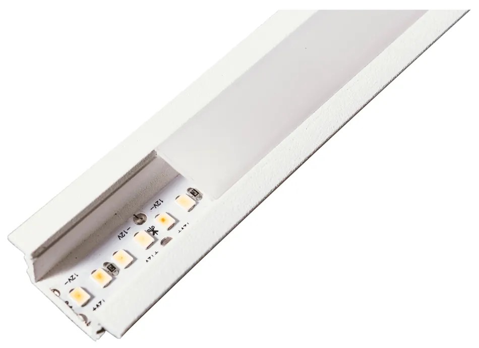 Perfil Embutir Para Fita Led Wood 300Cm 2,8X300X1,1Cm | Usina 30685/30... (BT - Branco Texturizado)