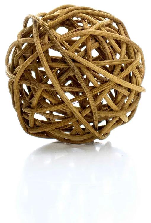 Enfeite Decorativo Esfera em Rattan Fibra Vazado Natural 10 cm M02 - D'Rossi
