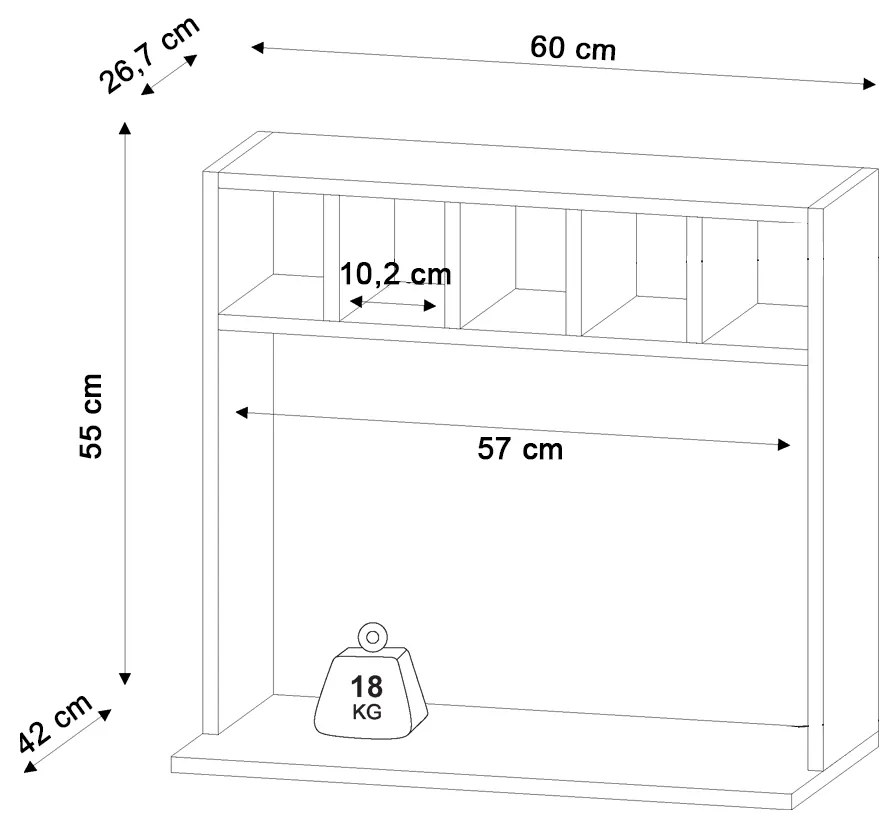 Suporte para Microondas com Nicho Adega para Cozinha Emma 60cm M12 - D'Rossi - Branco