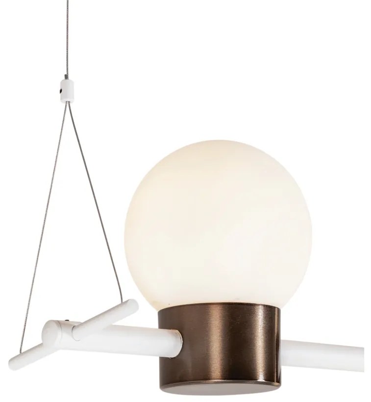 Pendente Sonata 23X130X25Cm 6Xg9 Aluminio E Globo Ø12Cm | Usina 16950/... (CB-V - Cobre Escovado, CLEAR)