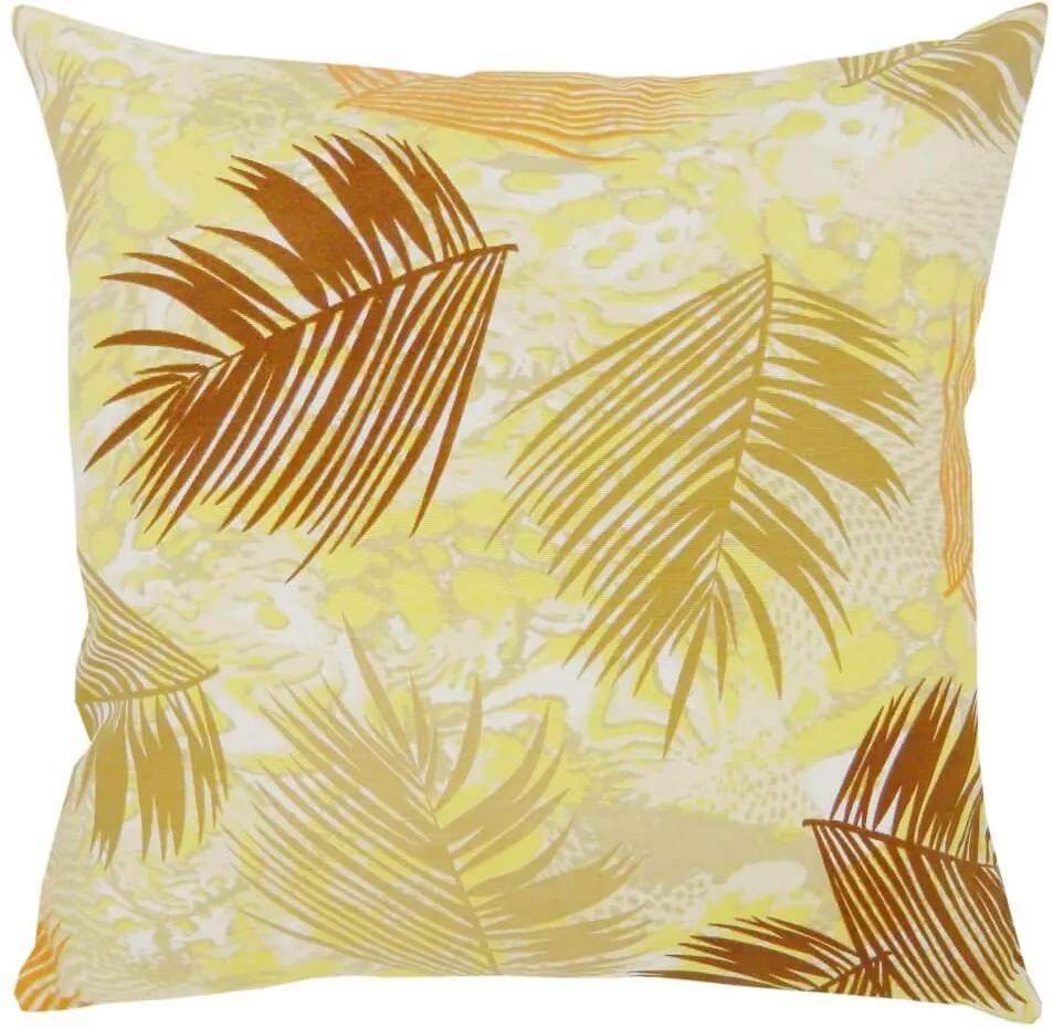 Capa de Almofada Decorativa Folhas Palmeira Amarela 45x45cm