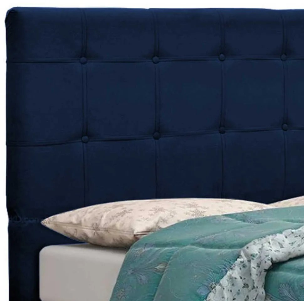 Cabeceira Tóquio para Cama Box Solteiro 90 cm Suede Azul Marinho D'Rossi