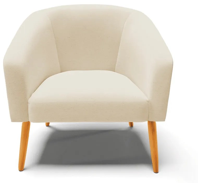 Poltrona Decorativa Pé Palito Castanho kit 2 Stella Linho D03 - D'Rossi - A19 Grosso Bege