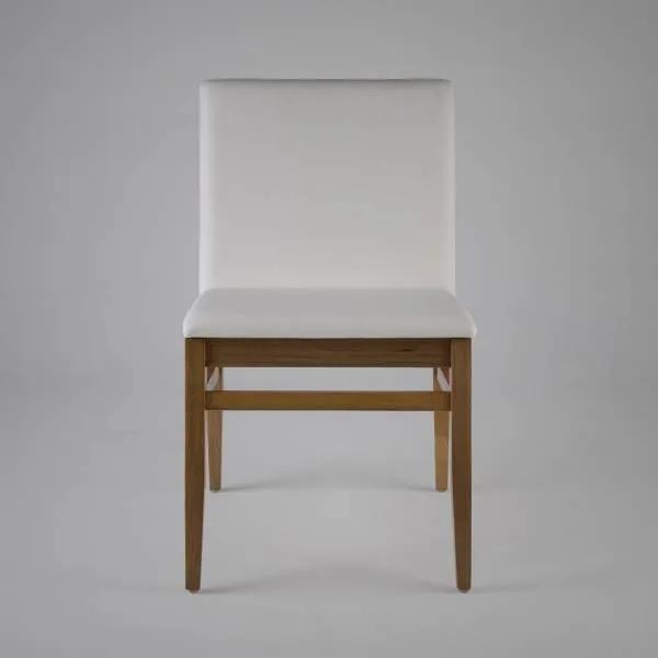 Cadeira Quadra Estofada Estrutura Madeira Maciça Linha Smart Design by Studio Artesian