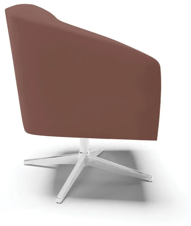 Poltrona Decorativa Giratória Cromada Kit 2 Stella Veludo Rosê D03 - D'Rossi