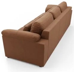 Sofá Retrátil 3 Lugares Para Sala 297cm Dijon Couro Mel S07 - Mpozenat