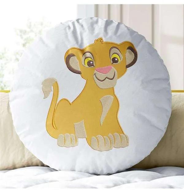 Almofada Redonda Simba o Rei Leão Disney 30cm Grão