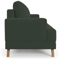 Sofá 3 Lugares 180cm Living Pés Curvos Santi D05 Suede Verde - Mpozena