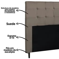 Cabeceira Cama Box Casal Queen 160cm Luna I02 Suede Bege - Mpozenato