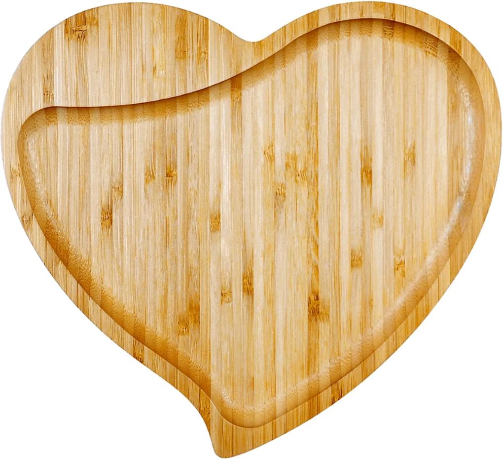 Petisqueira Formato De Coração Bambu Welf