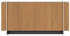 Balcão Aparador Buffet 4 Portas 160cm Barcelona C05 Freijó/Dourado - M