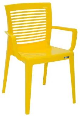 Cadeira Tramontina Victória Encosto Horizontal com Braços em Polipropileno Amarelo
