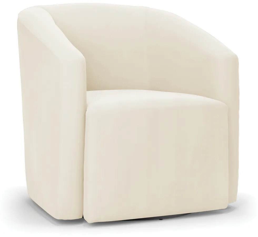 Poltrona Decorativa Base Giratória Stella Max Veludo Bege D03 - D'Rossi