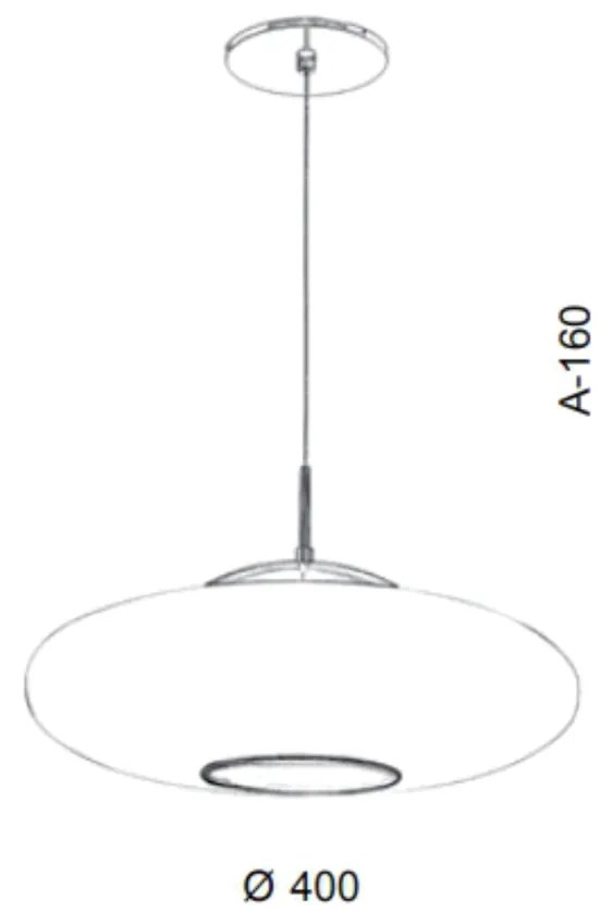 Pendente Vidro Oval Flat Ø40X16Cm Metal E Vidro 03Xg9 |Old Artisan Pd-... (CROMADO)