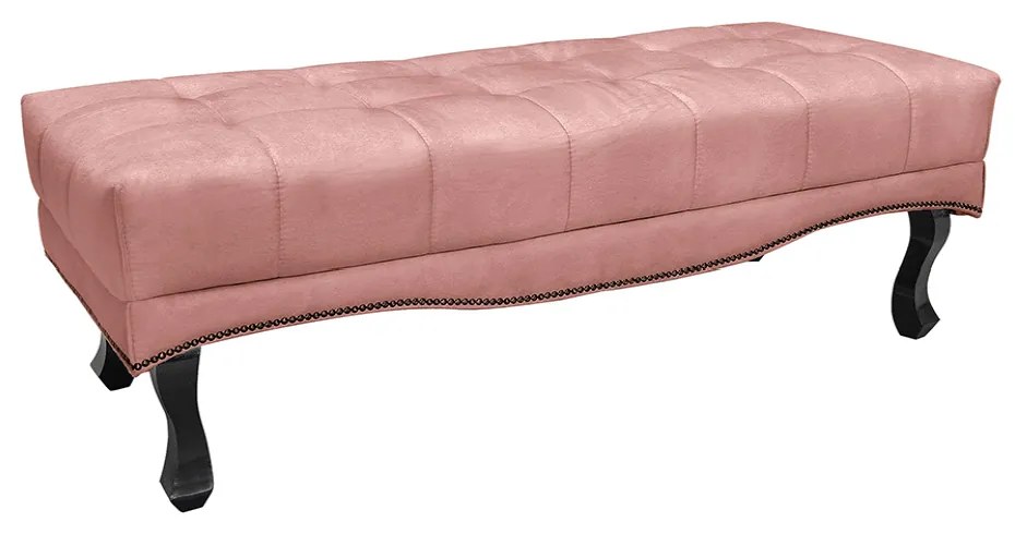 Cabeceira Cama Box Solteiro 90cm e Recamier Vicenza Veludo Rosa S04 - D'Rossi